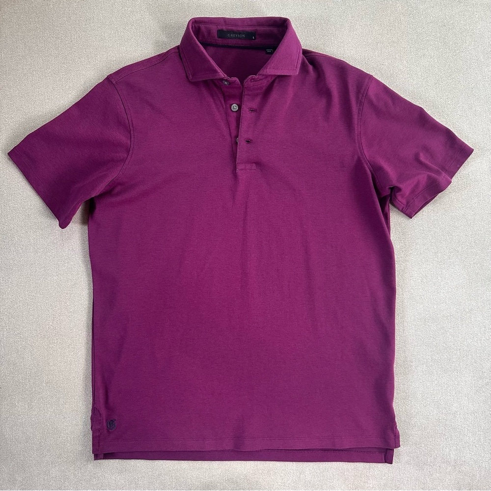 Greyson Men's Brrr Polo Shirt. Small. Purple.